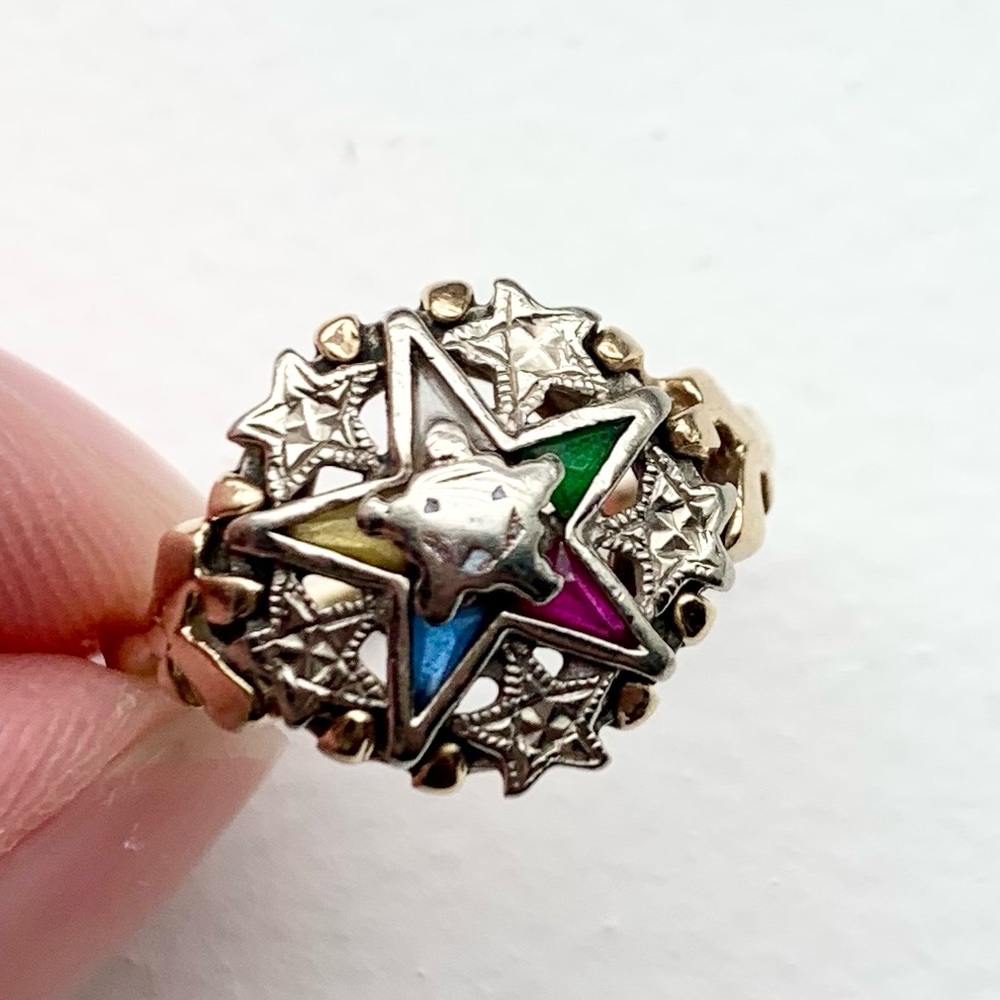 Ladies Order of the Eastern Star Ring 10K Gold